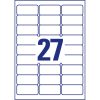 Etikett címke, 63,5 x29,6mm, szuper tapadású 27 címke/ív, 20 ív/doboz, Avery fehér