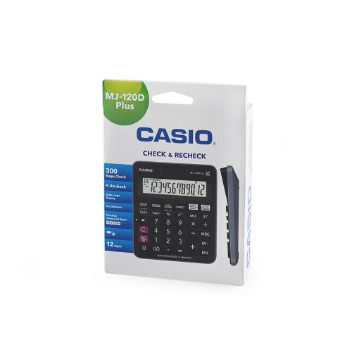 Számológép asztali 12 digit nagy, döntött kijelző Casio MJ 120 D PLUS fekete