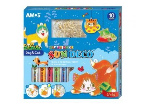 Üvegmatrica festék +12 db suncatch cica-kutya